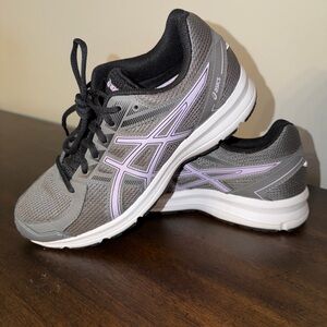 ASICS Women's Running Shoes Sneakers Size 7.5 Gray Purple Comfort Lace Up Nice